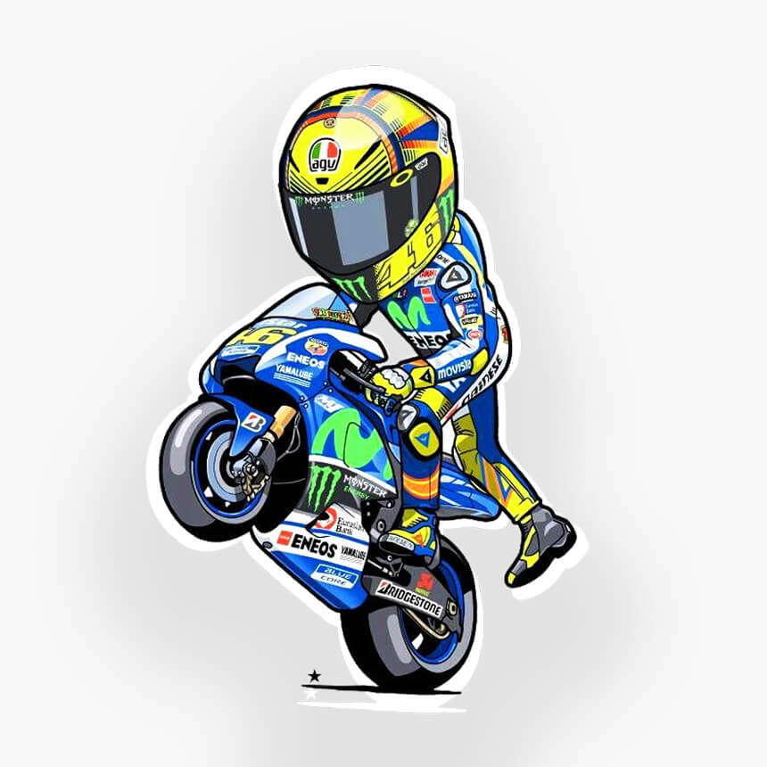 VR 46 WHEELIE STICERS.